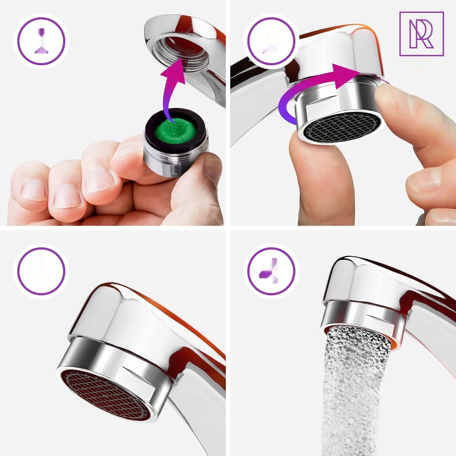 2 szt. perlatorów do baterii M24 z chromowanego mosiądzu – oszczędzacz