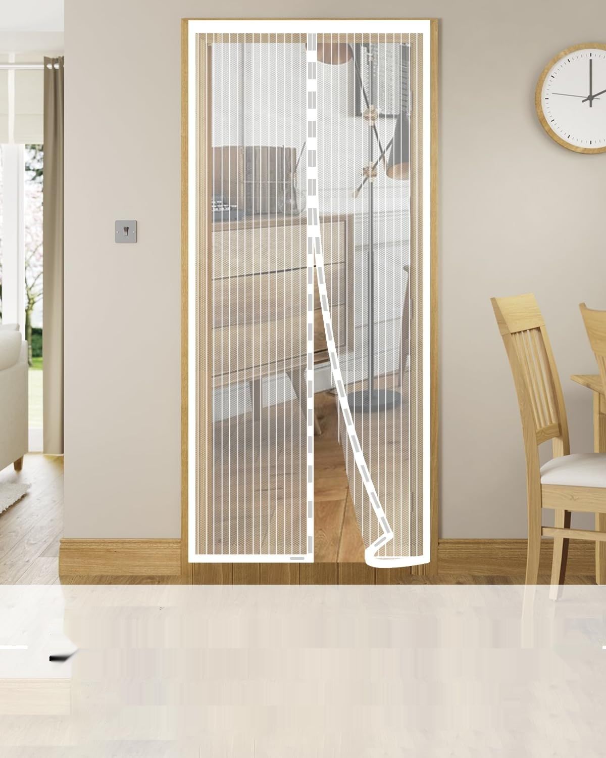 Moskitiera magnetyczna 90x210 z 34 silnymi magnesami i 2 obciążnikami,