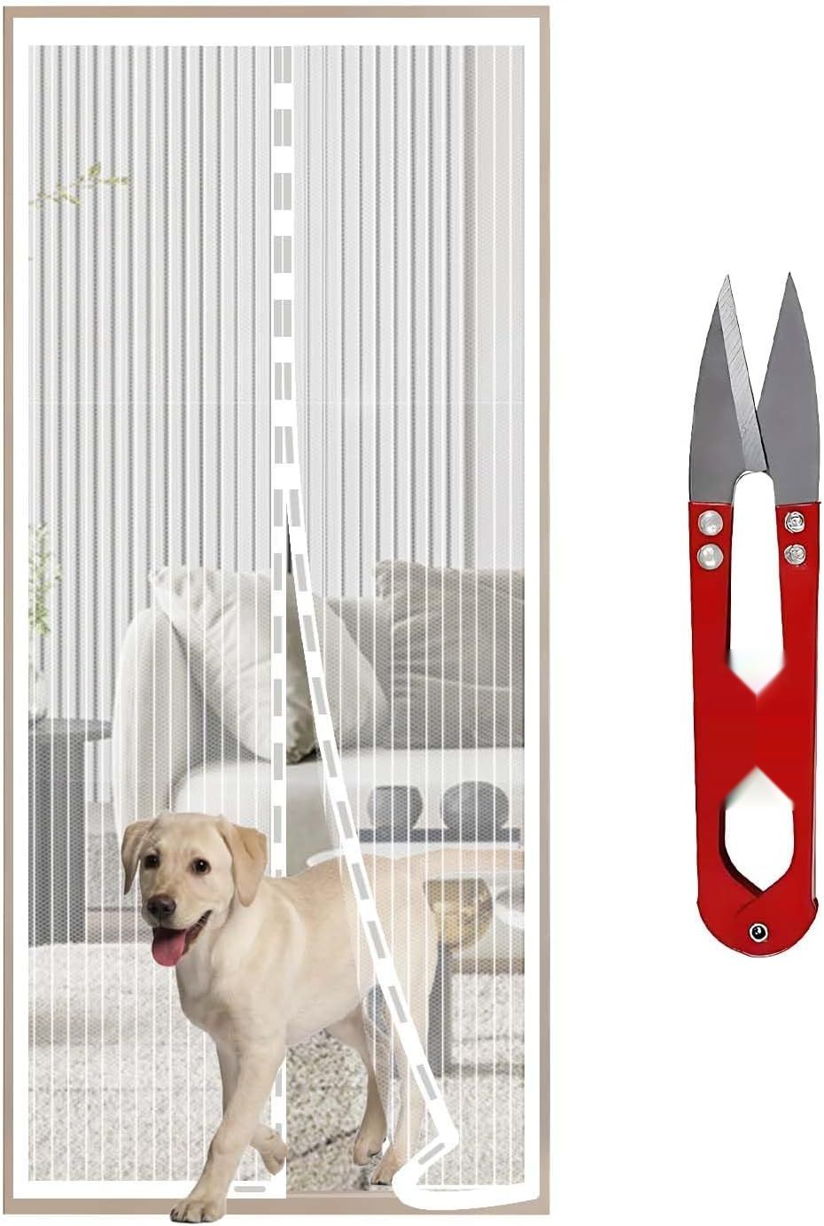 Moskitiera magnetyczna 90x210 z 34 silnymi magnesami i 2 obciążnikami,