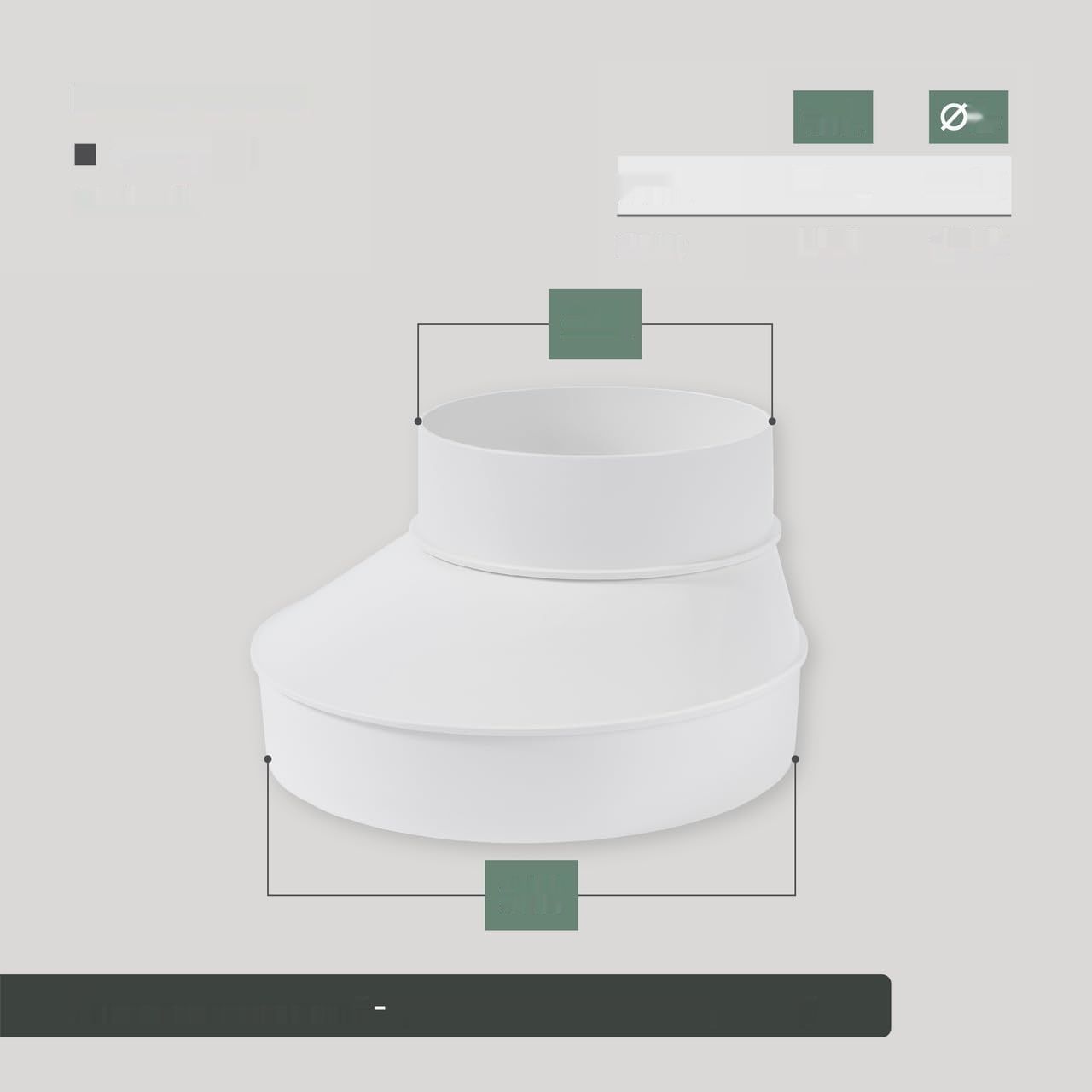 Vent Systems Redukcja kanału z Ø150 na 100 mm – złączka adaptacyjna,