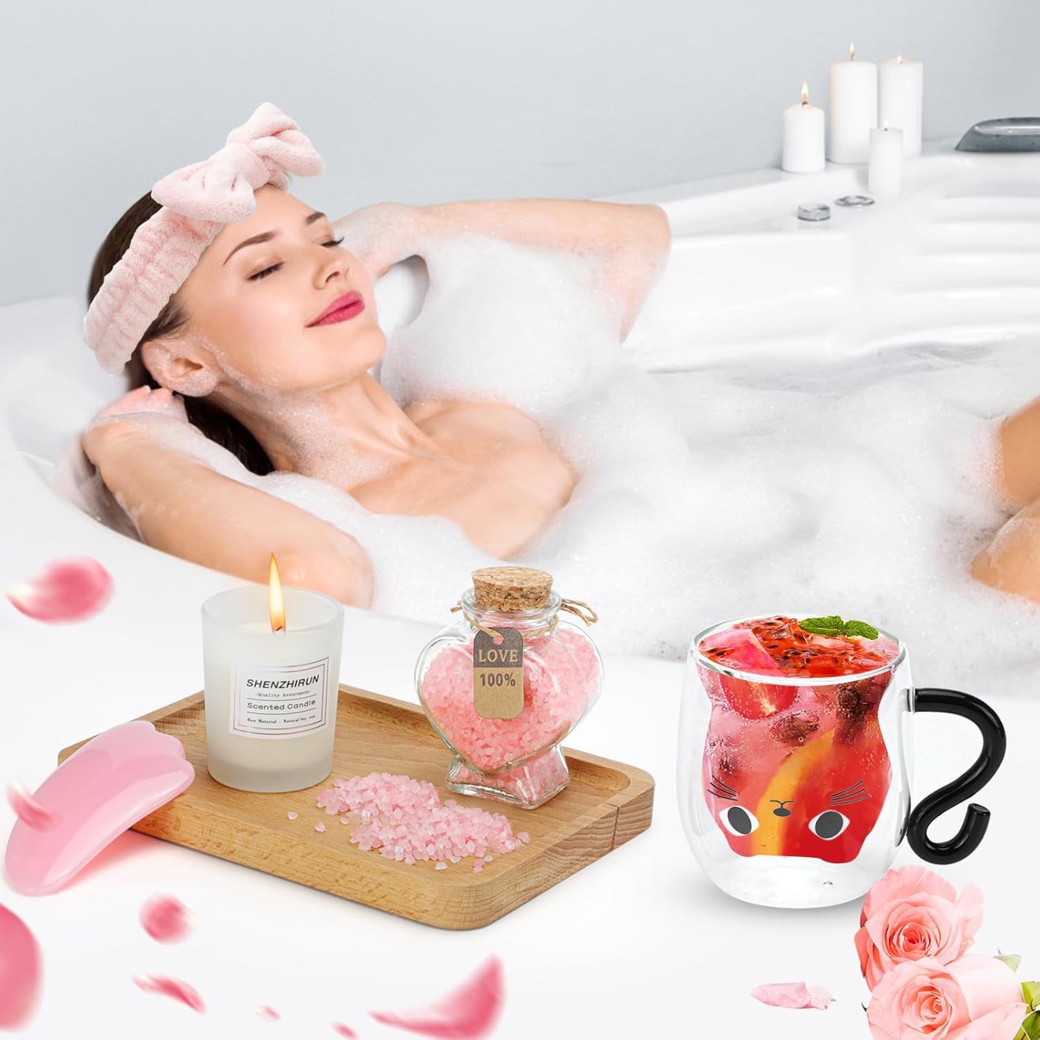 Zestaw prezentowy dla kobiety z kubkiem w kształcie kota