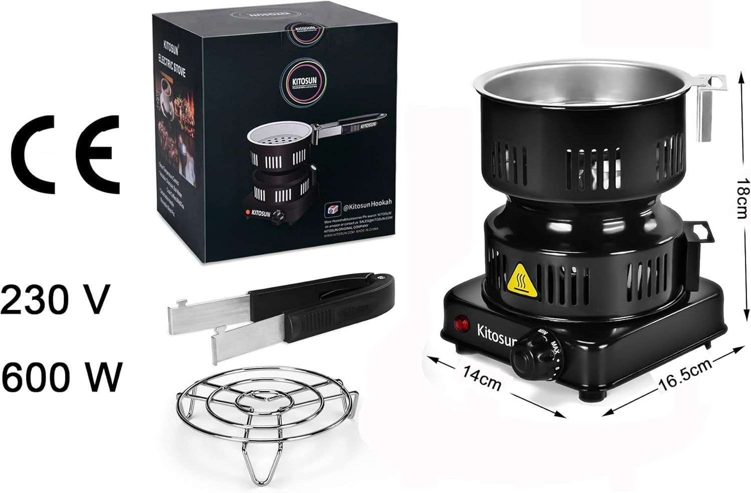 Elektryczna zapalarka do węgla Hornillo Eléctrico KITOSUN HP112-II 600W