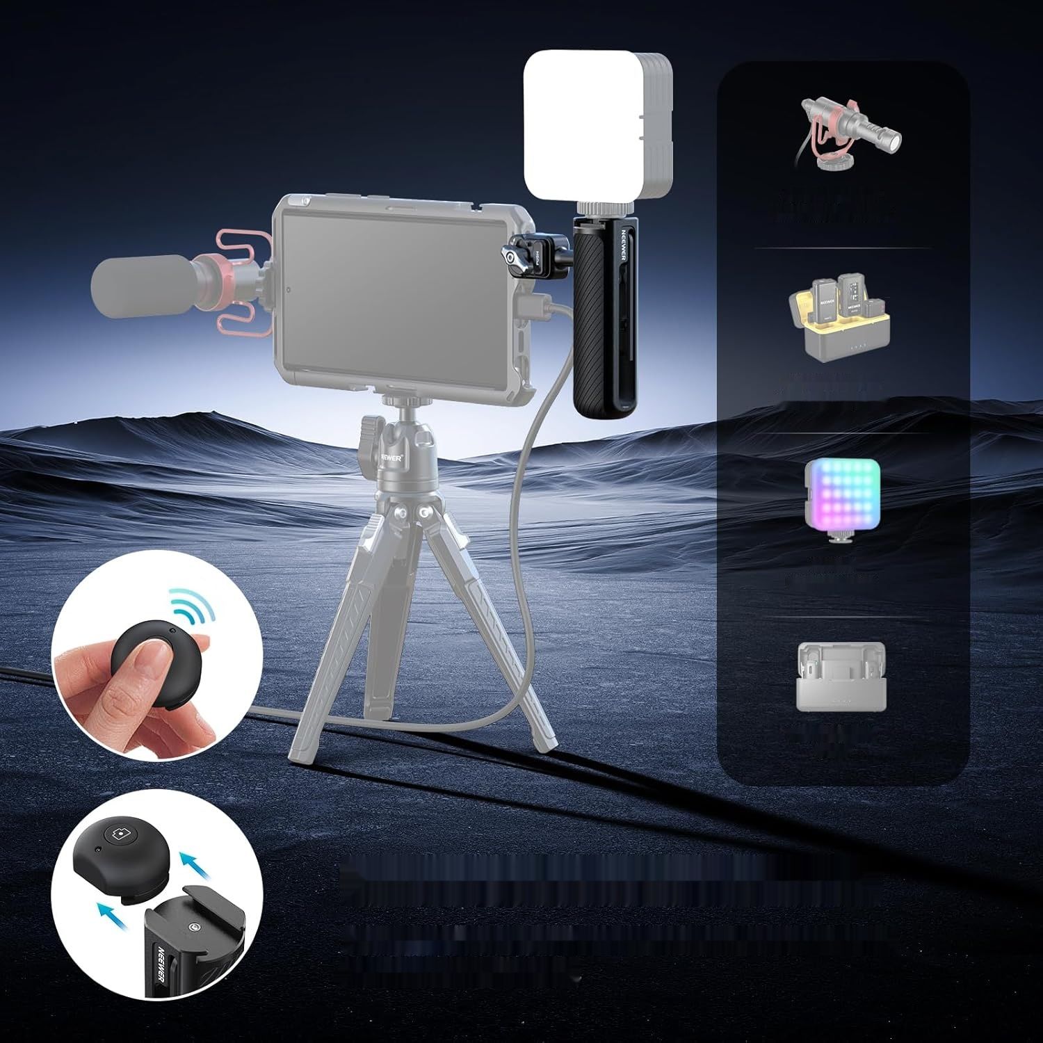 Neewer PA045E – boczny uchwyt z pilotem zdalnym Bluetooth, szybkozacis