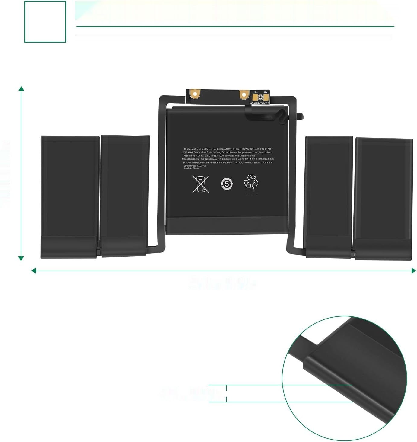 Bateria do laptopa ASUNCELL A1706 A1819 kompatybilna z MacBookiem Pro