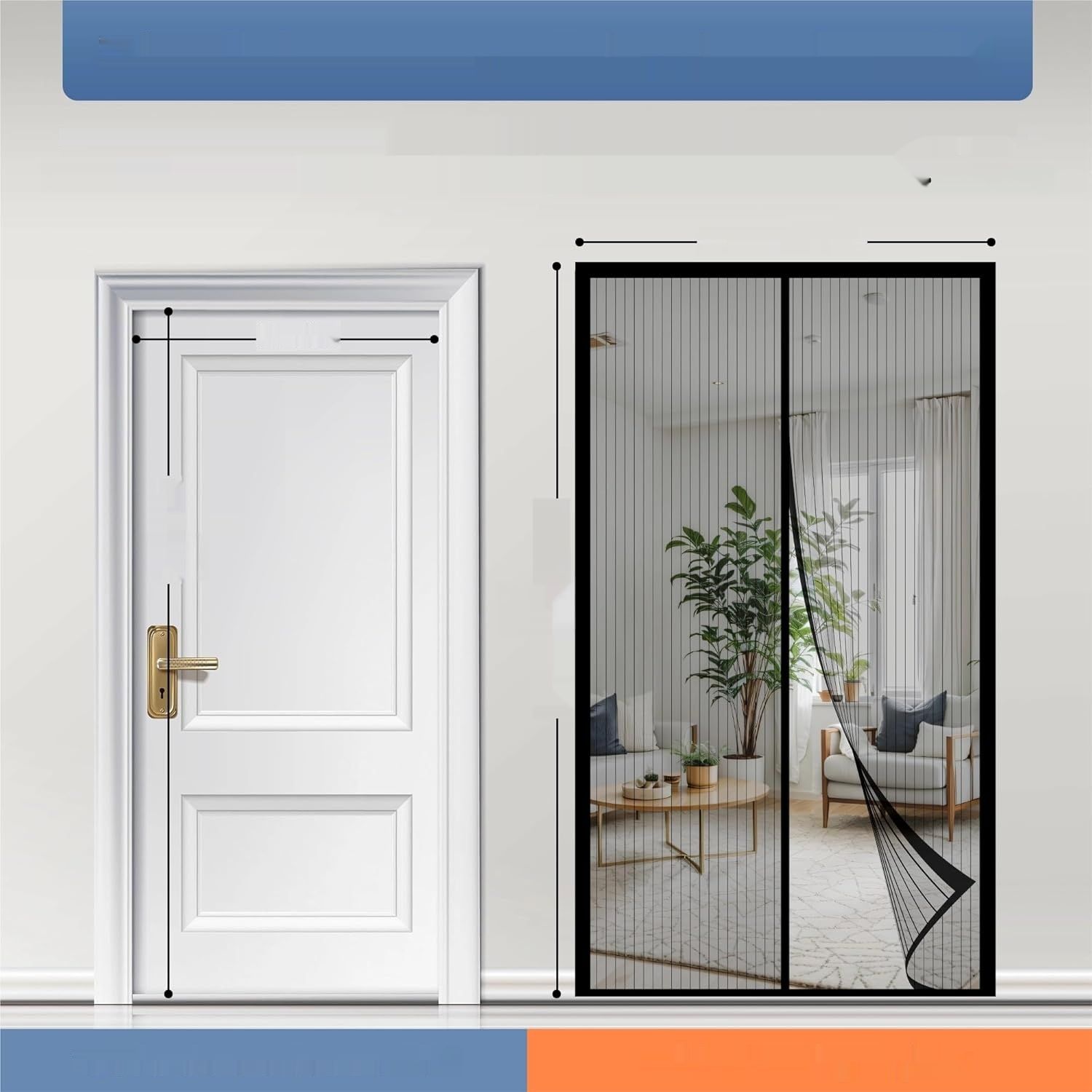 HOWIN Magnetyczna moskitiera na drzwi i okna 90x200 cm, zasłona против