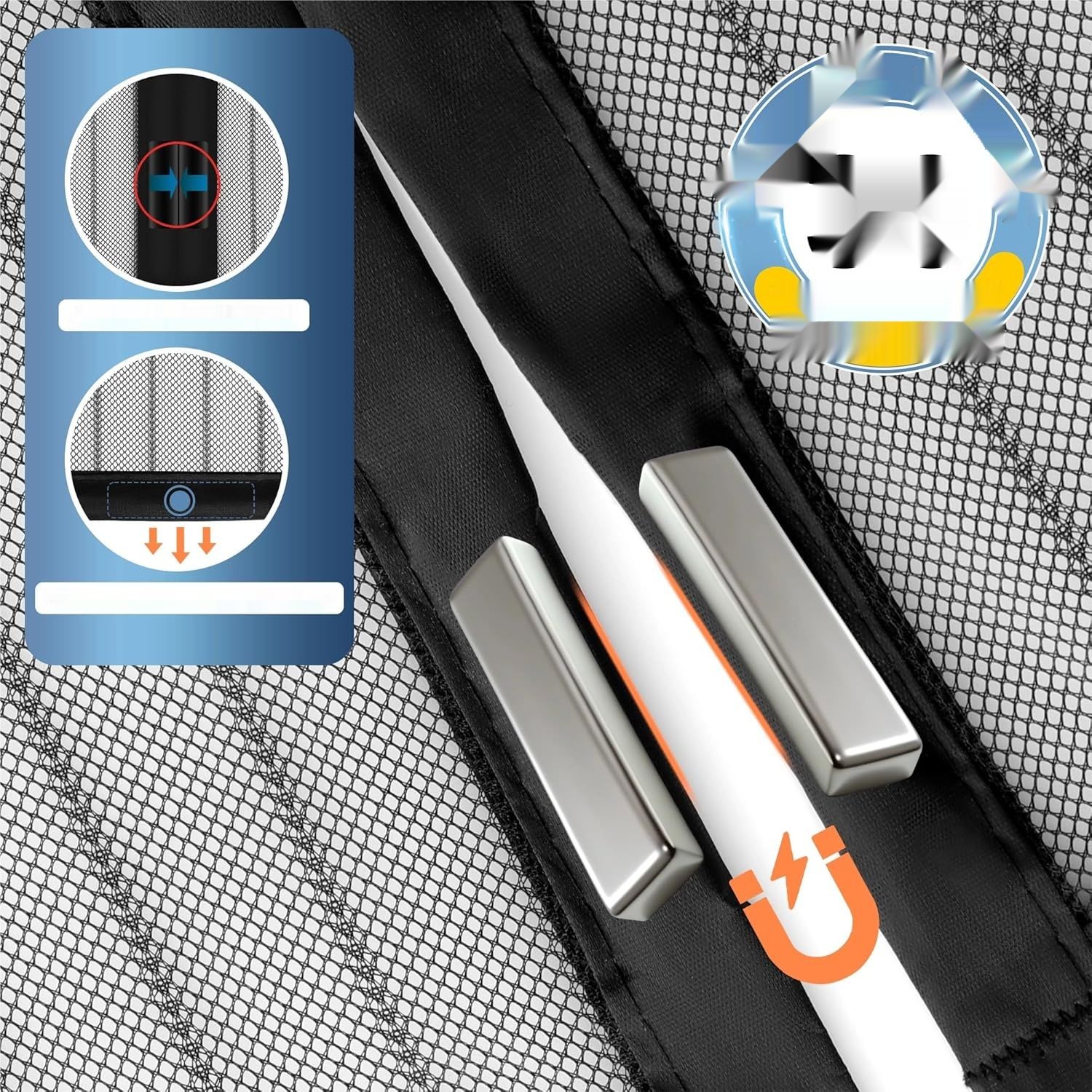 HOWIN Magnetyczna moskitiera na drzwi i okna 90x200 cm, zasłona против