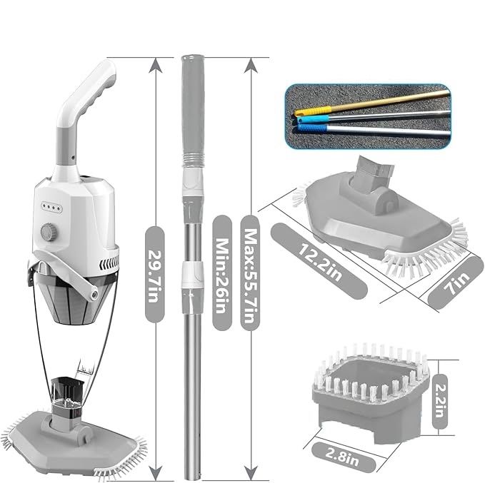Odkurzacz do basenu o mocniejszym ssaniu, bezprzewodowy