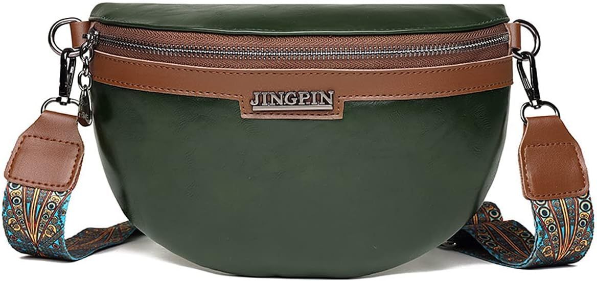 Damska skórzana torebka na ramię – mały format z szerokim paskiem