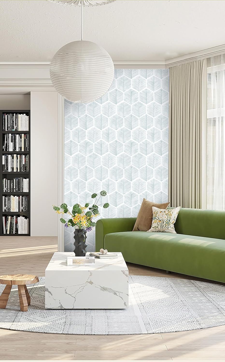 Tapeta samoprzylepna wodoodporna z geometrycznym wzorem w pasy