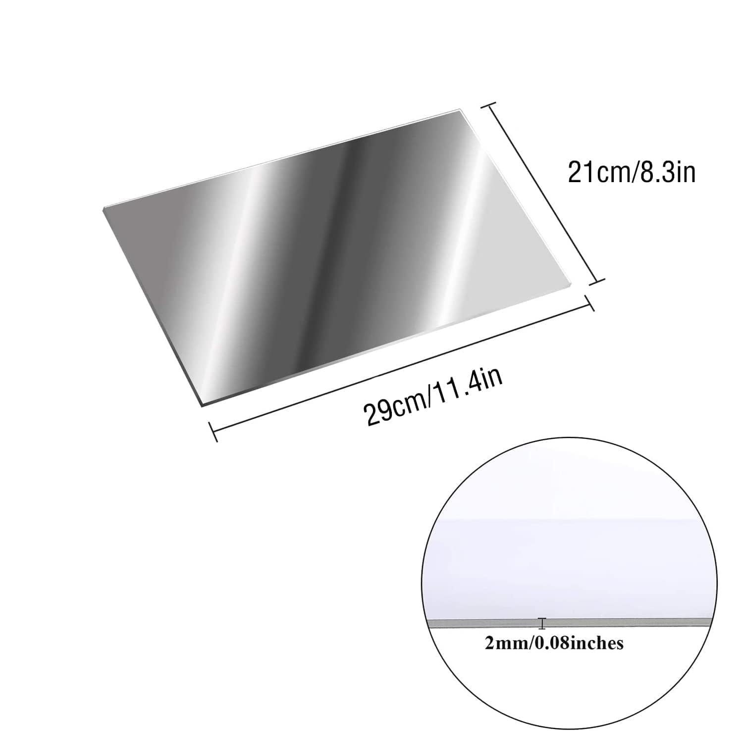 4 samoprzylepne lustrzane panele ścienne do salonu, dekoracyjne lustro
