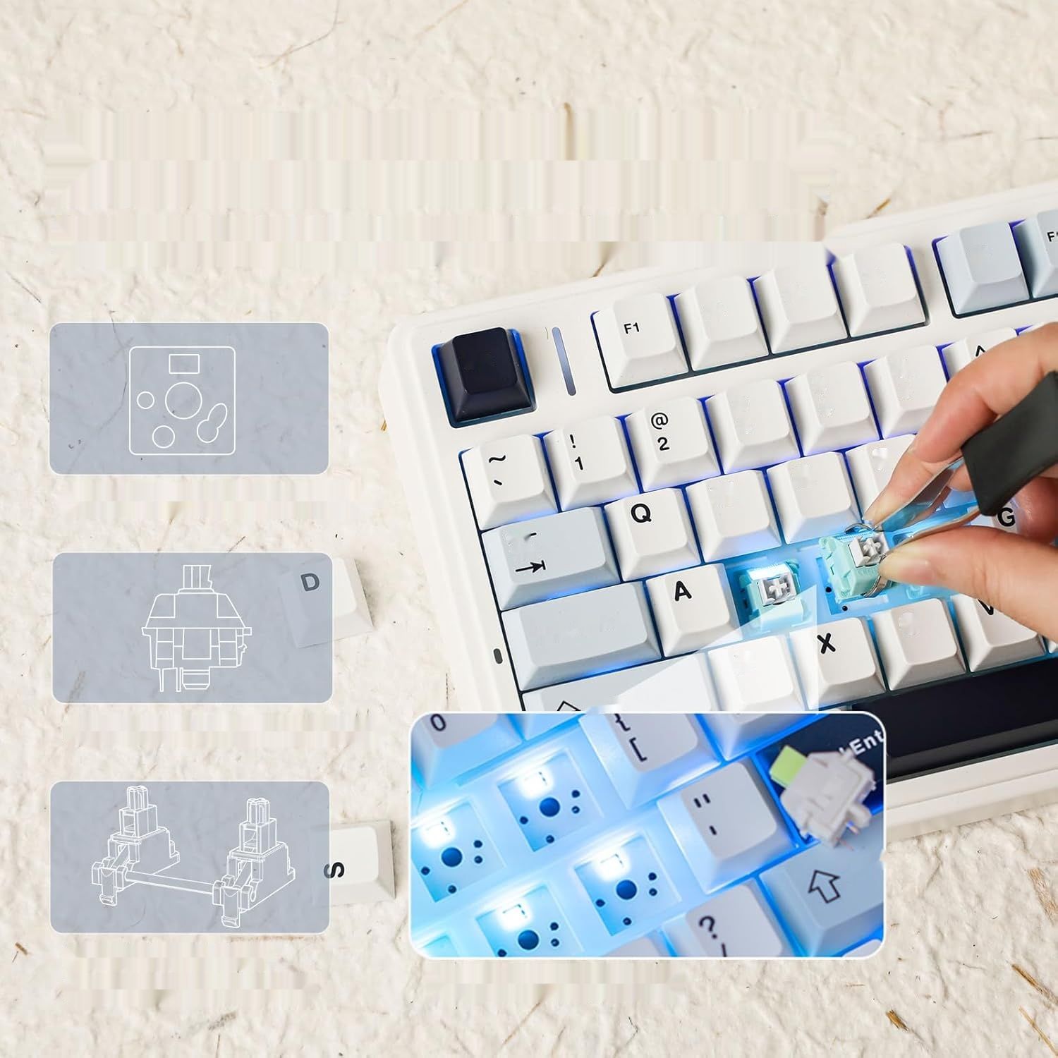 Klawiatura mechaniczna EPOMAKER x Aula F75 z uszczelkowym montażem 75%