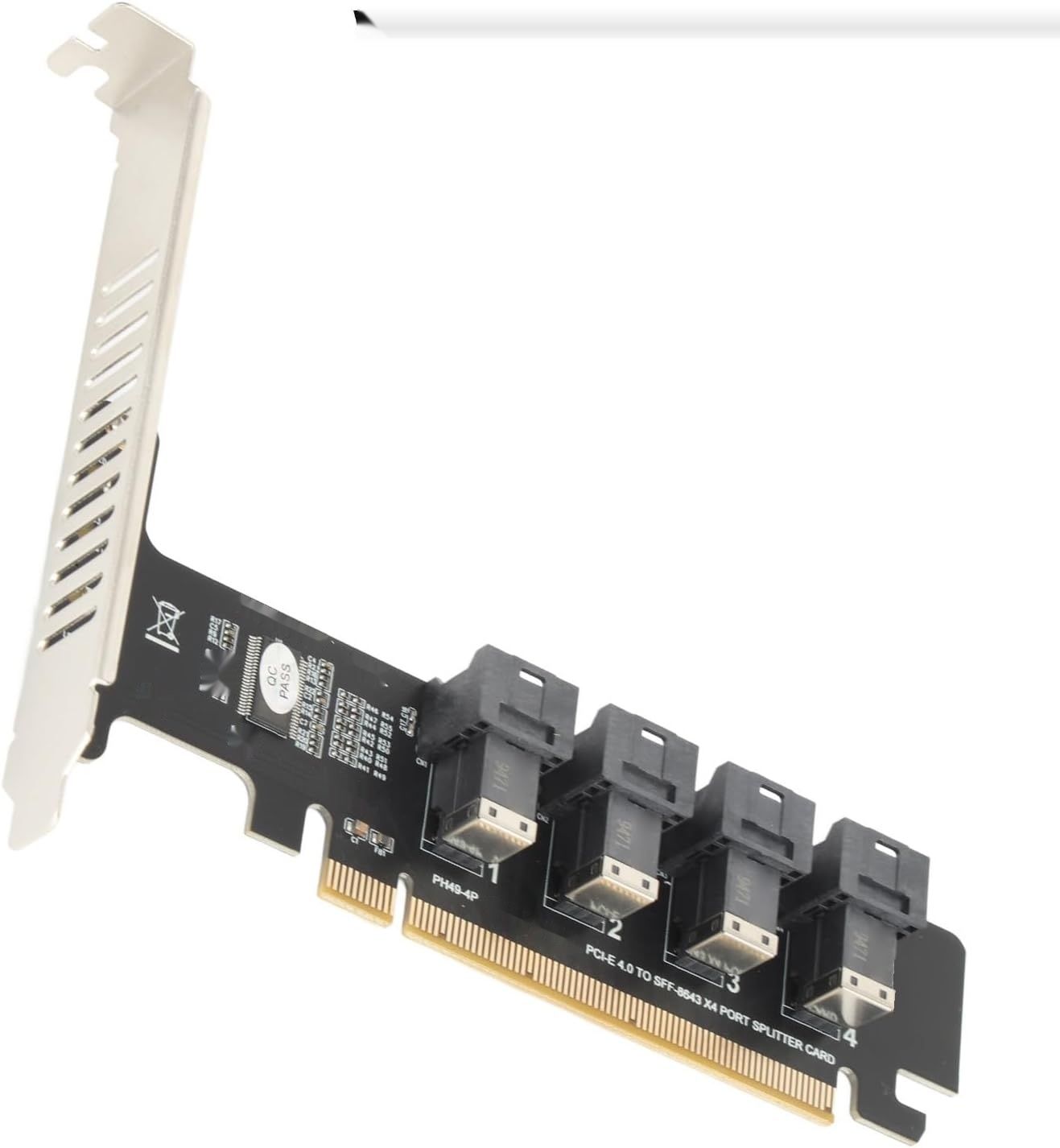 Karta adaptera PCIe x16 na 4 porty U.2, PCIe x16 na U.2 NVMe SFF-8643
