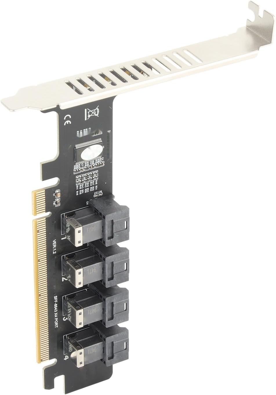 Karta adaptera PCIe x16 na 4 porty U.2, PCIe x16 na U.2 NVMe SFF-8643