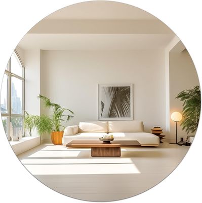 Lustro ścienne 30 cm Samoprzylepne okrągłe lustro szklane Dekoracyjne