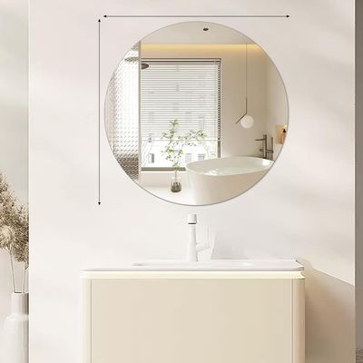 Lustro ścienne 30 cm Samoprzylepne okrągłe lustro szklane Dekoracyjne