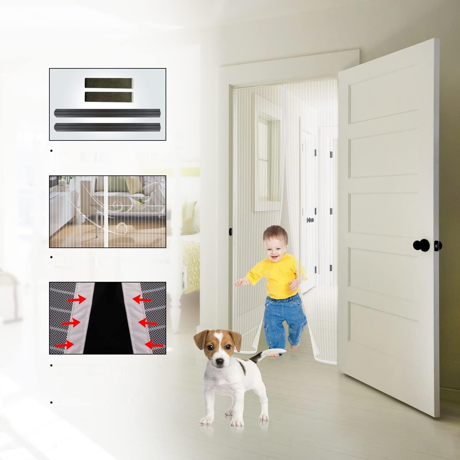 MYCARBON Moskitiera magnetyczna na drzwi 120 x 240 cm