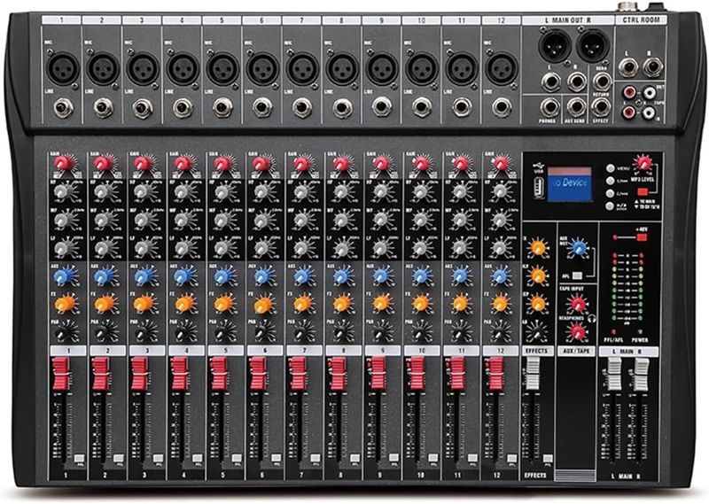 Mikser audio BOMGE CTX 12-kanałowy z Bluetooth i USB