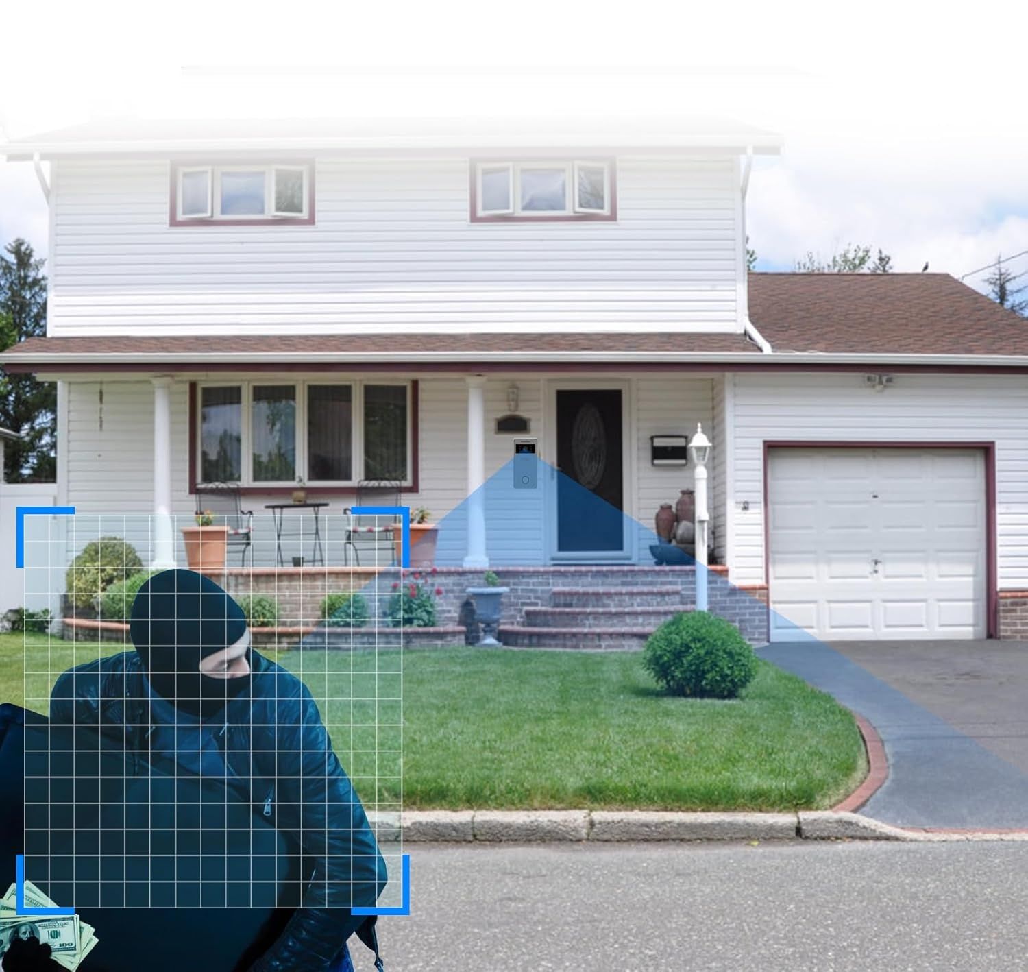 JIGATONEDA wideodomofon z ekranem, WiFi, detekcją ruchu i klasą IP65