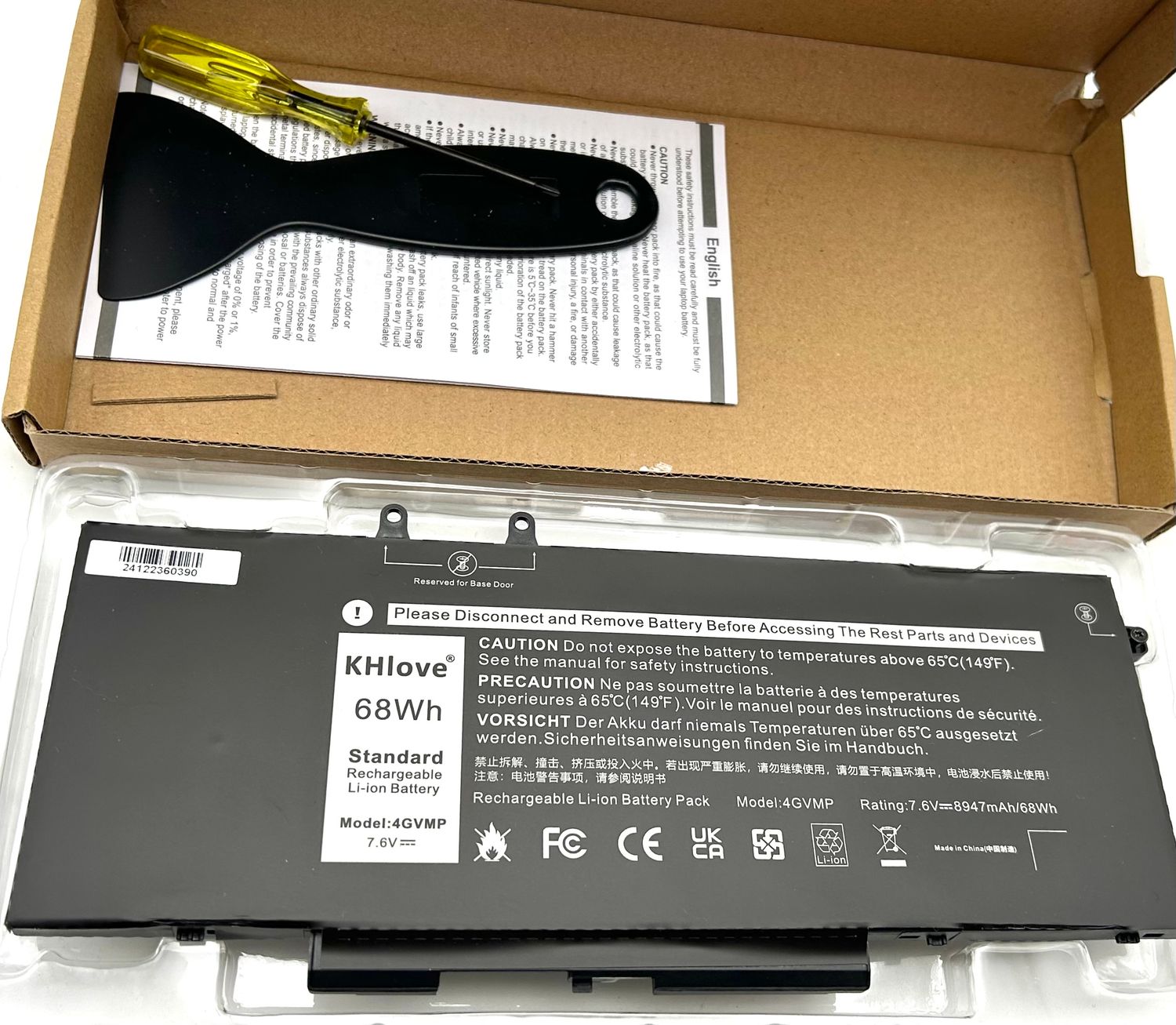 не та модель 4GVMP !!!  нужно именить карту  ASUNCELL 15,2V/68Wh 3HWPP 10X1J Bateria do DELL Latitude 14 5401 5411