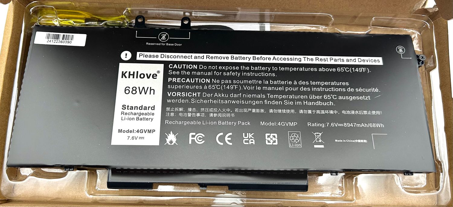 не та модель 4GVMP !!!  нужно именить карту  ASUNCELL 15,2V/68Wh 3HWPP 10X1J Bateria do DELL Latitude 14 5401 5411