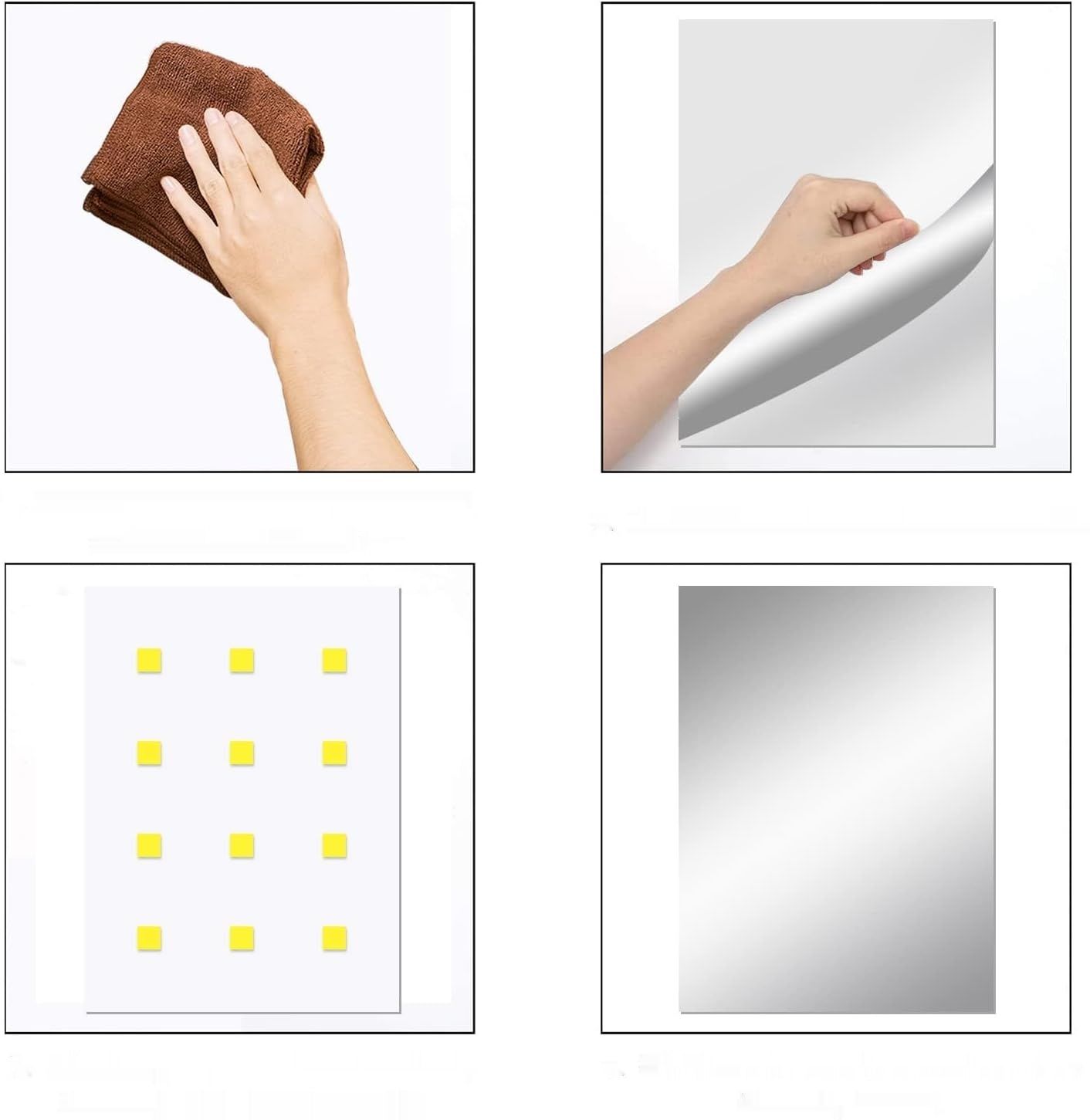 Lustro ścienne samoprzylepne HD, dekoracyjne lustrzane szkło, dużelust