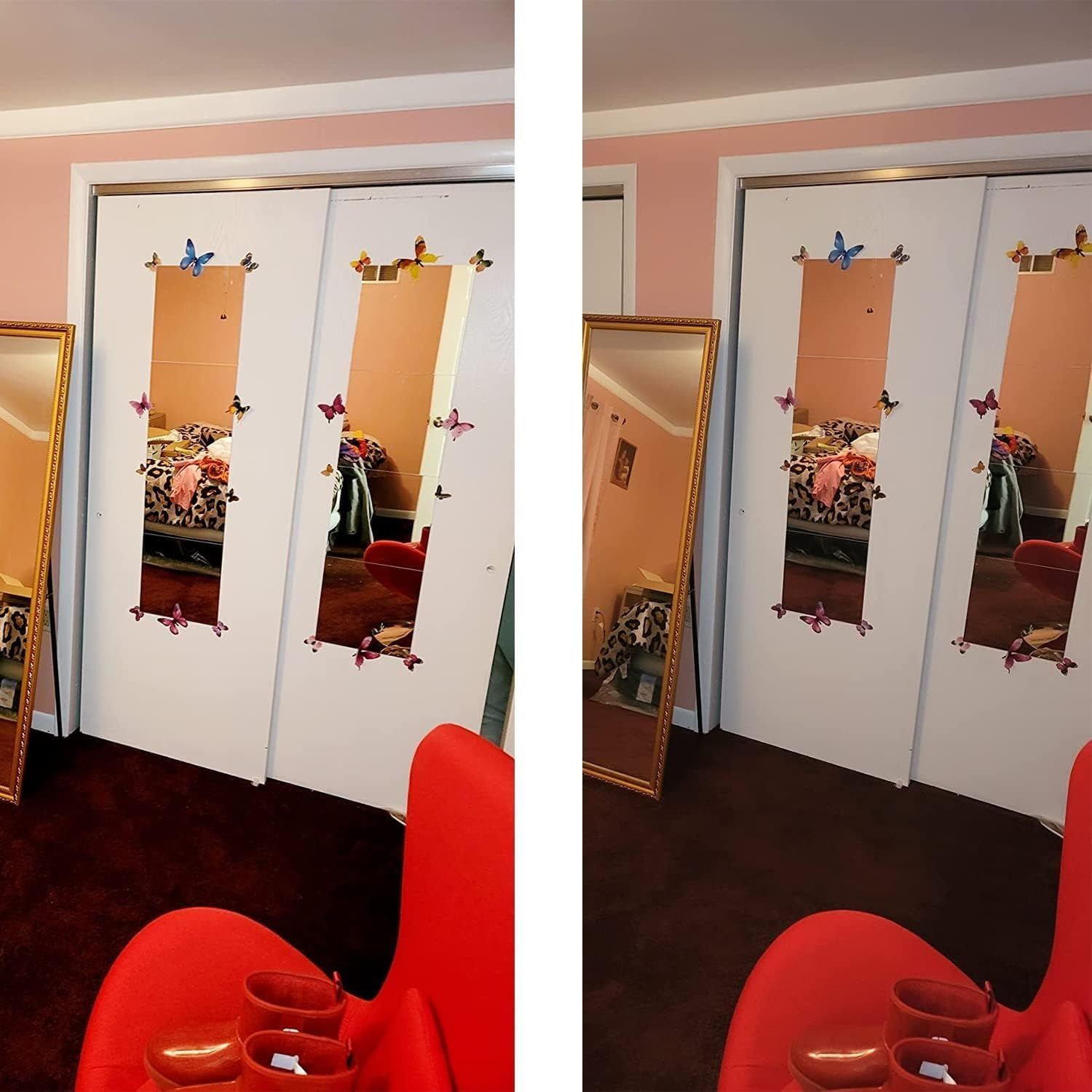 Lustro ścienne samoprzylepne HD, dekoracyjne lustrzane szkło, dużelust