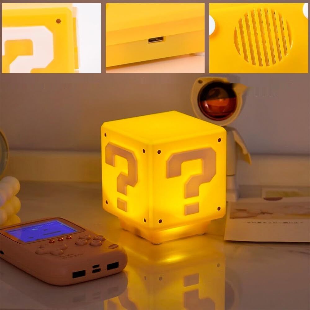 Nocne lampki z ikoną 3D, sześcienna lampa, kwadratowy klocek może słuć