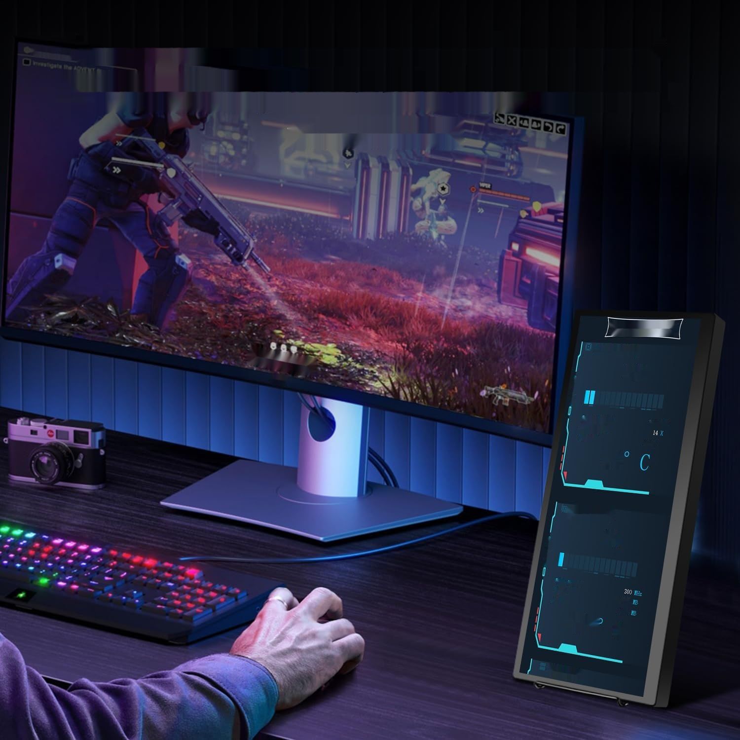 Przenośny monitor dotykowy 12,3", 1920 x 720 IPS, mini ekran dotykowy,