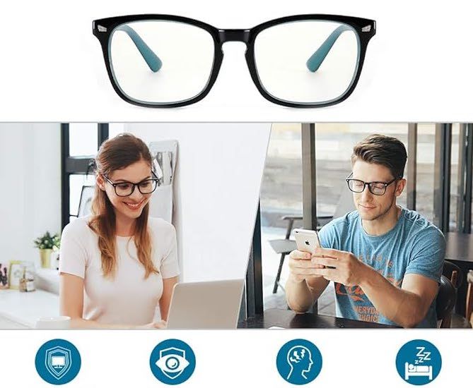 Okulary komputerowe Cyxus z filtrem światła niebieskiego — blokujące światło niebieskie