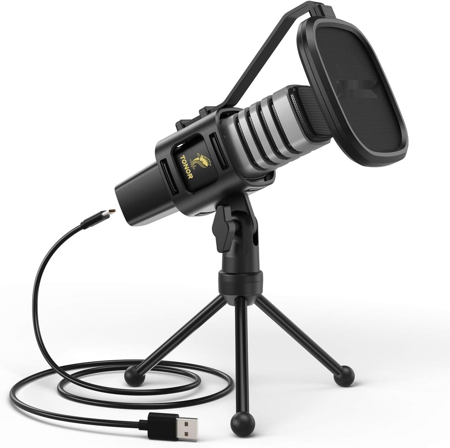 TONOR Micro PC, Profesjonalny mikrofon pojemnościowy USB do gamingu,