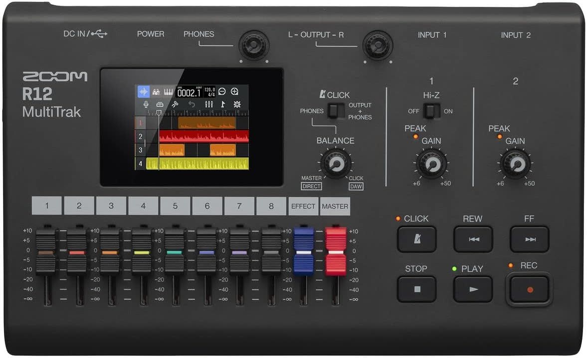 ZOOM R12 MultiTrak przenośny rejestrator 8-ścieżkowy i kompaktowe