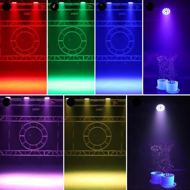 2 sztuki 200W LED Par DJ DELIBANG RGBW UV – czarne reflektory dyskotekowe DMX512