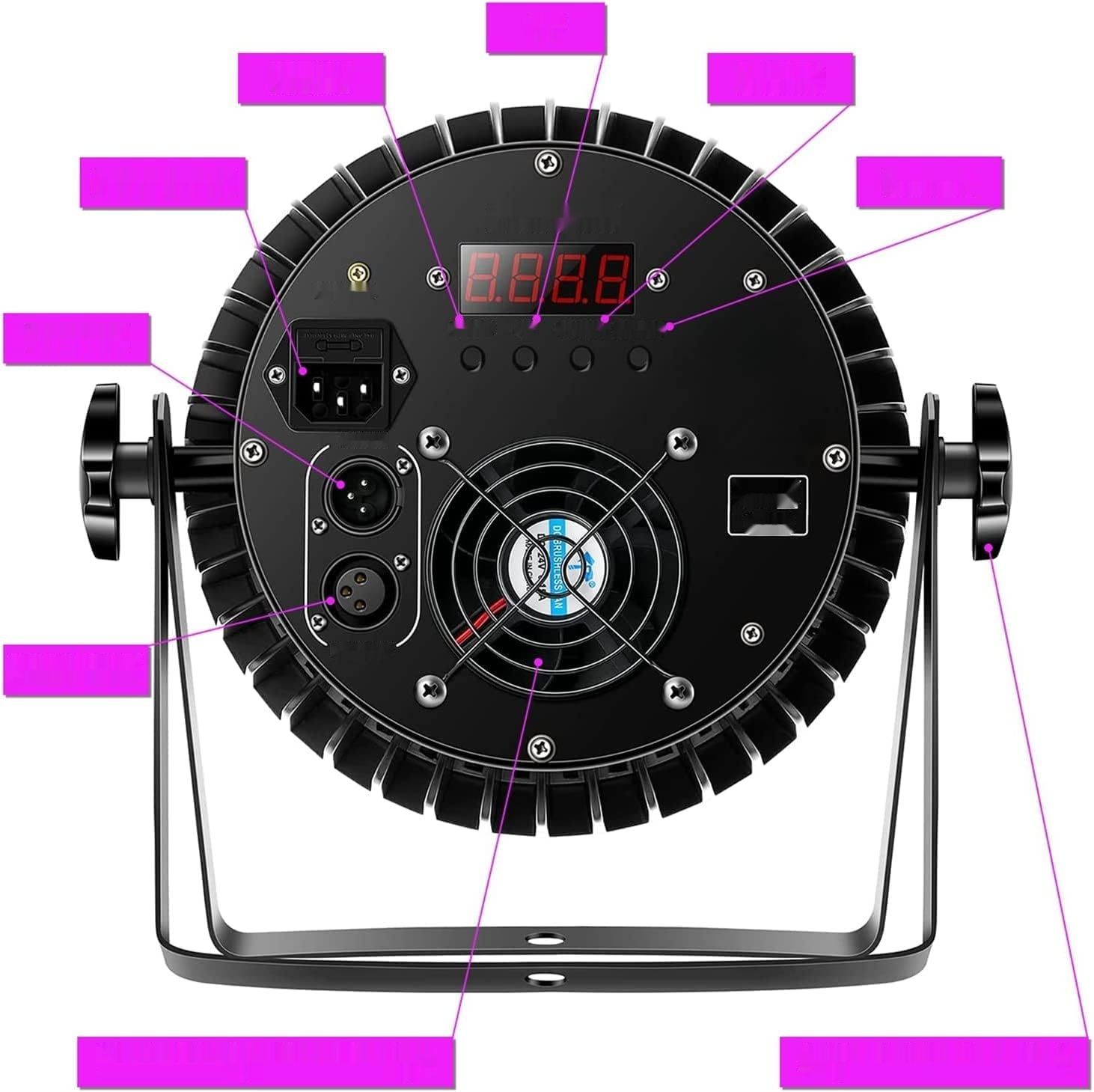 2 sztuki 200W LED Par DJ DELIBANG RGBW UV – czarne reflektory dyskotekowe DMX512