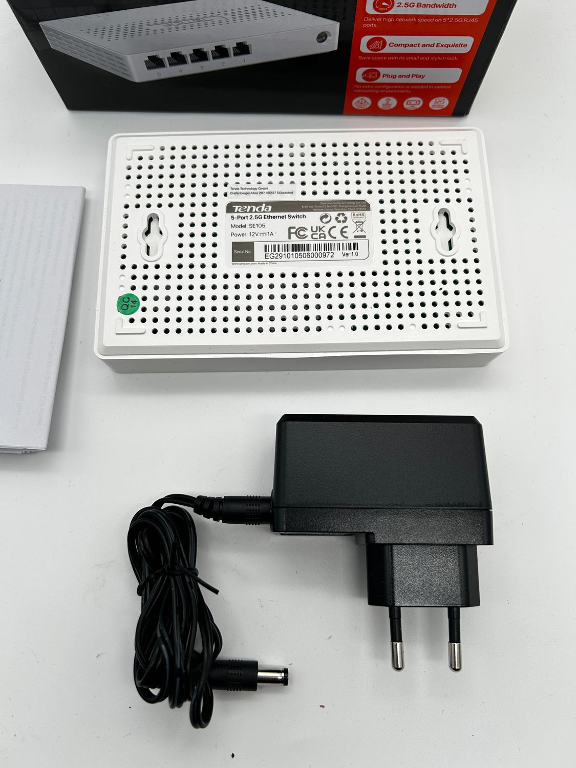 Tenda Przełącznik Ethernet 2,5 Gb/s, 5-portowy przełącznik 2,5 Gigabit