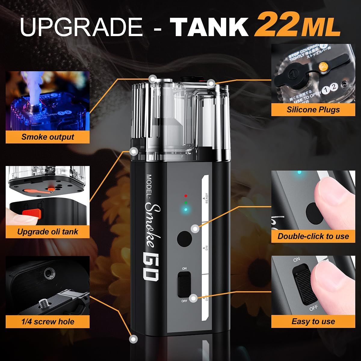 LENSGO Smoke Go – ręczny generator dymu, 30 W, przenośny mini kogenera
