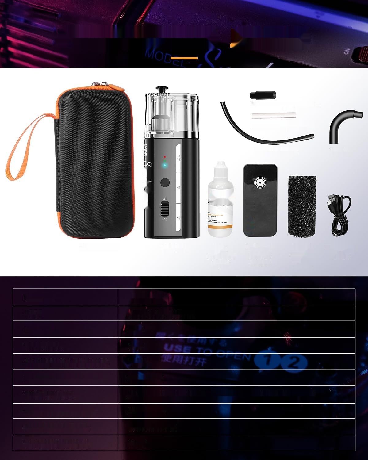 LENSGO Smoke Go – ręczny generator dymu, 30 W, przenośny mini kogenera