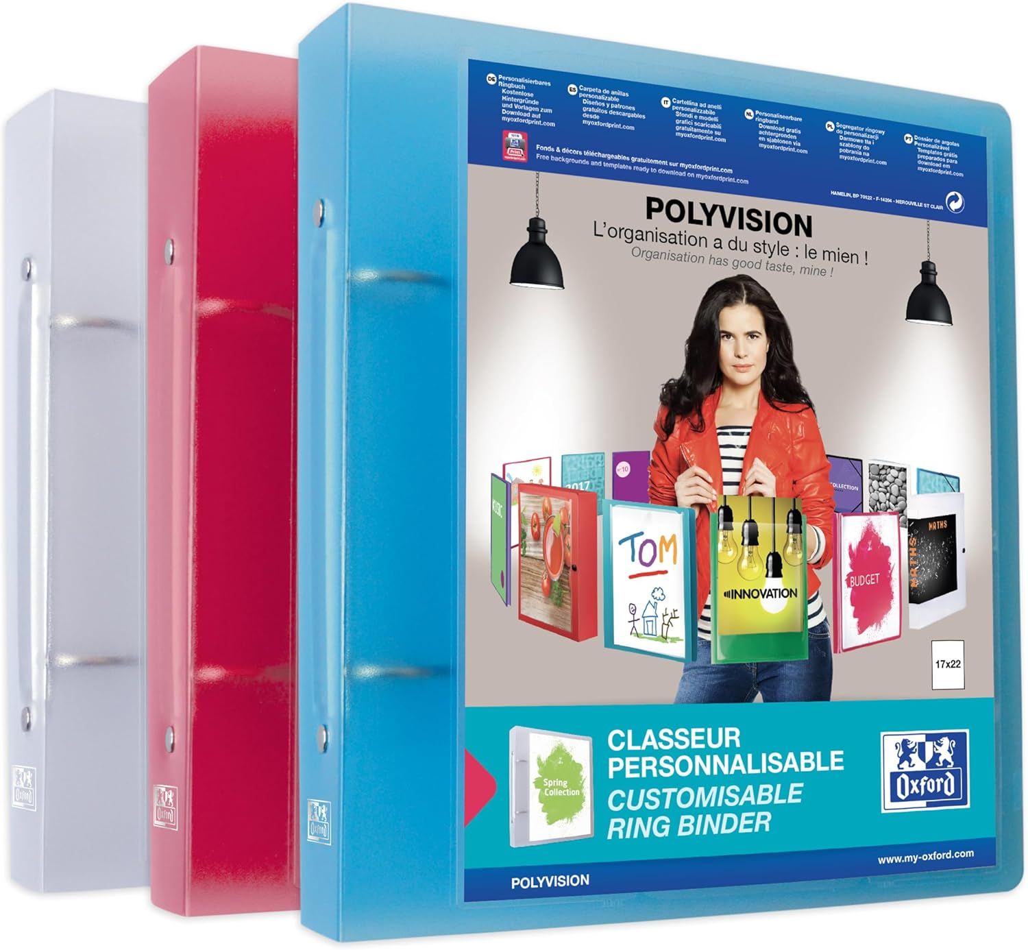 OXFORD Segregator Polyvision 17x22, grzbiet 40 mm, 2 okrągłe ringi,pry