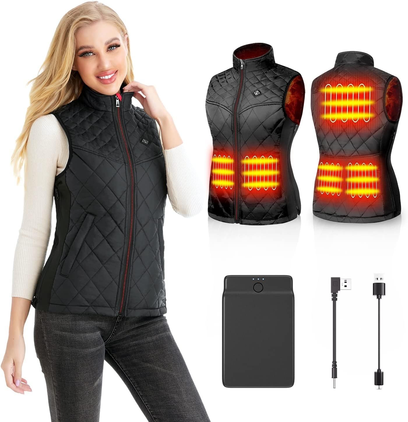 Gilet grzewczy damski z powerbankiem 12000 mAh