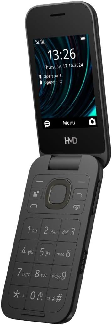 Telefon komórkowy HMD 2660 Flip Dual SIM 4G, z dużymi przyciskami