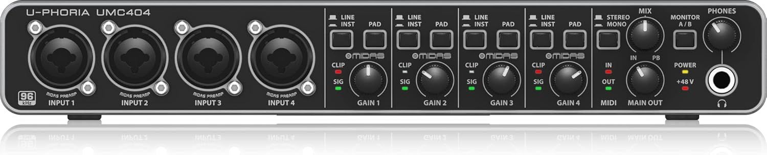 Behringer U-PHORIA UMC404HD interfejs audio/MIDI USB, czarny