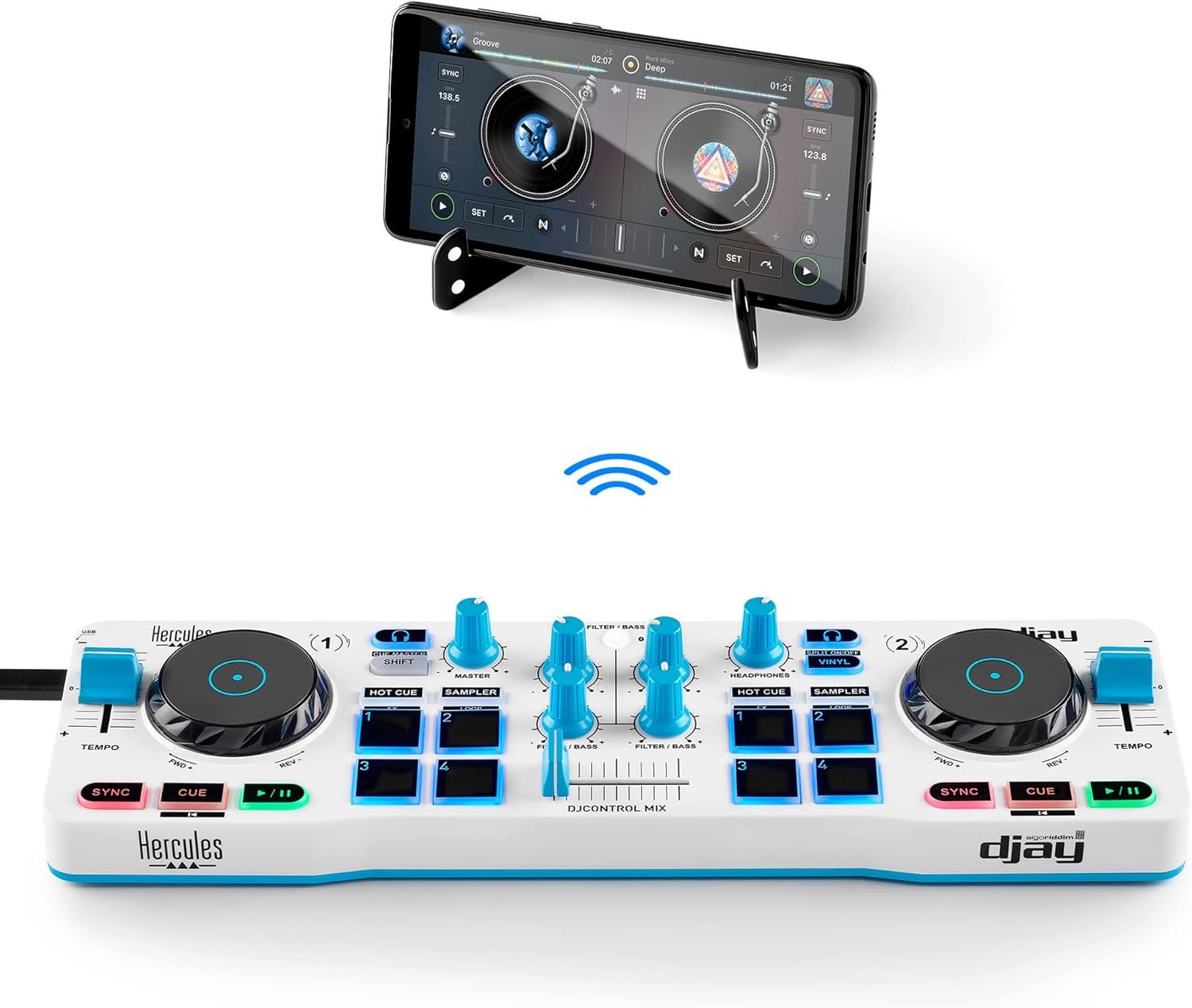 Hercules DJControl Mix Blue Edition – bezprzewodowy kontroler DJ
