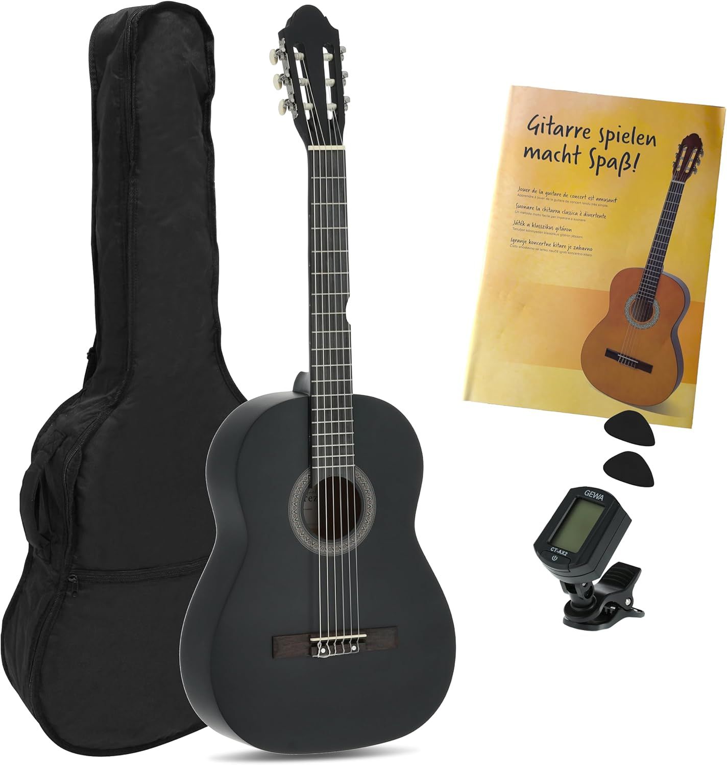 Zestaw startowy Navarrez NV12PK gitara klasyczna czarna 4/4