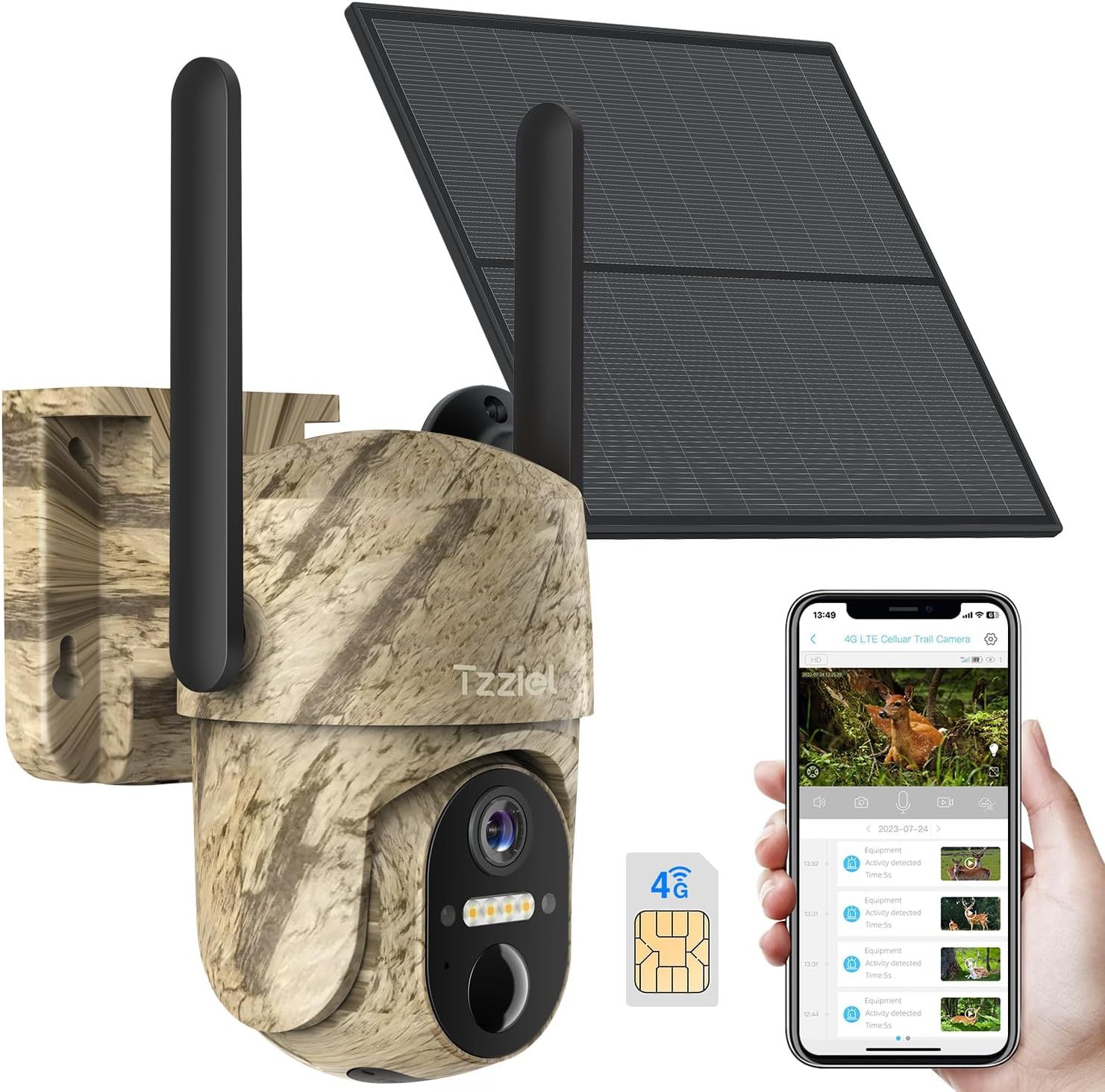 Kamera fotopułapka 3G/4G LTE Tzziel z panelem solarnym