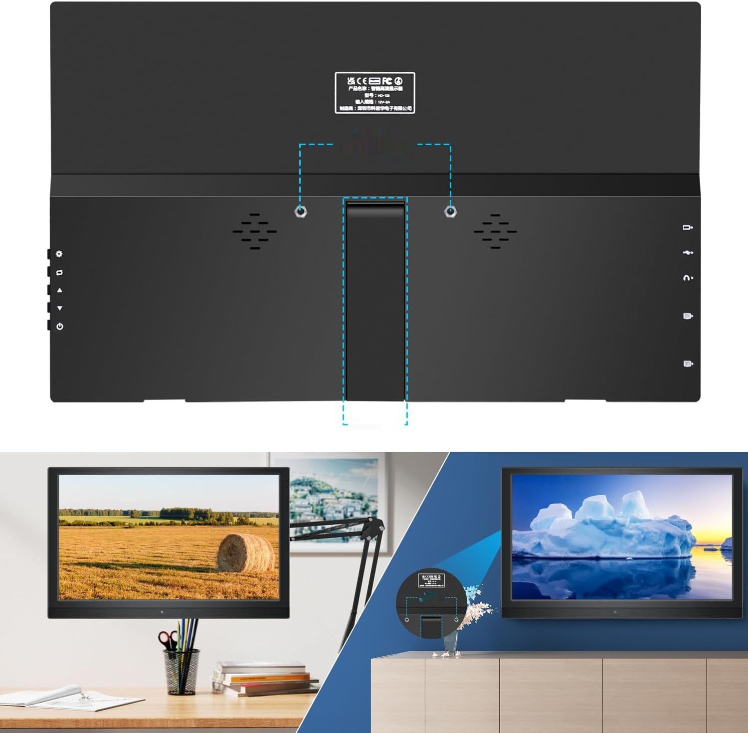 Przenośny monitor 13,3" Bnztruk LED 1366x768 z HDMI