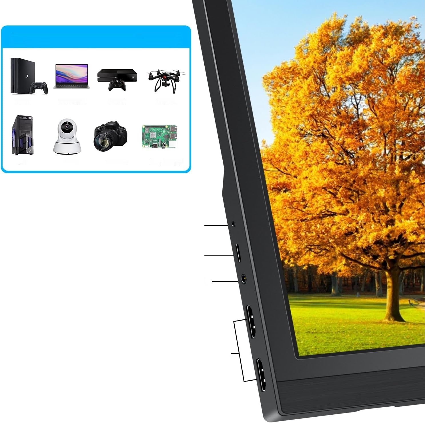 Przenośny monitor 13,3" Bnztruk LED 1366x768 z HDMI
