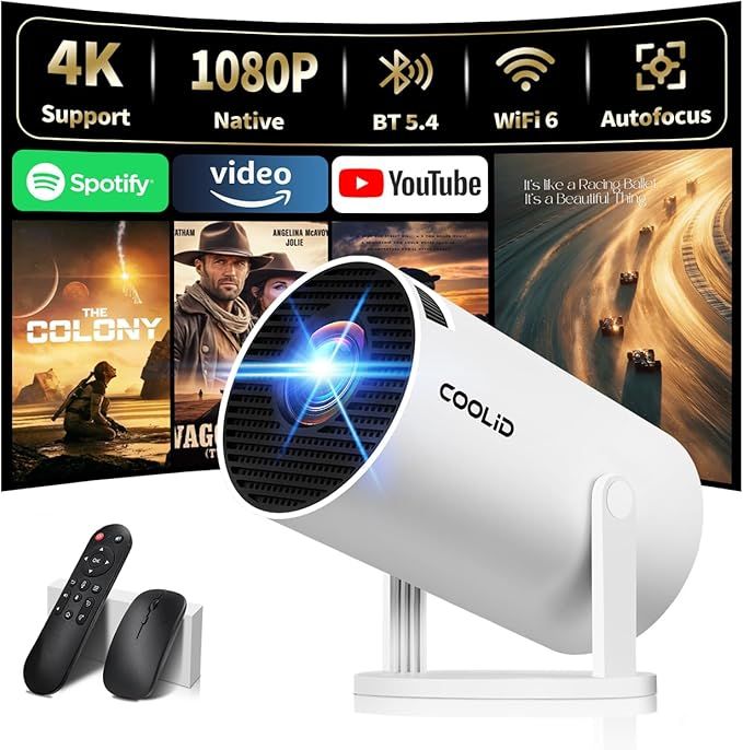 Mini projektor obsługuje 4K 1080p 2026, nowy przenośny projektor z 5G,