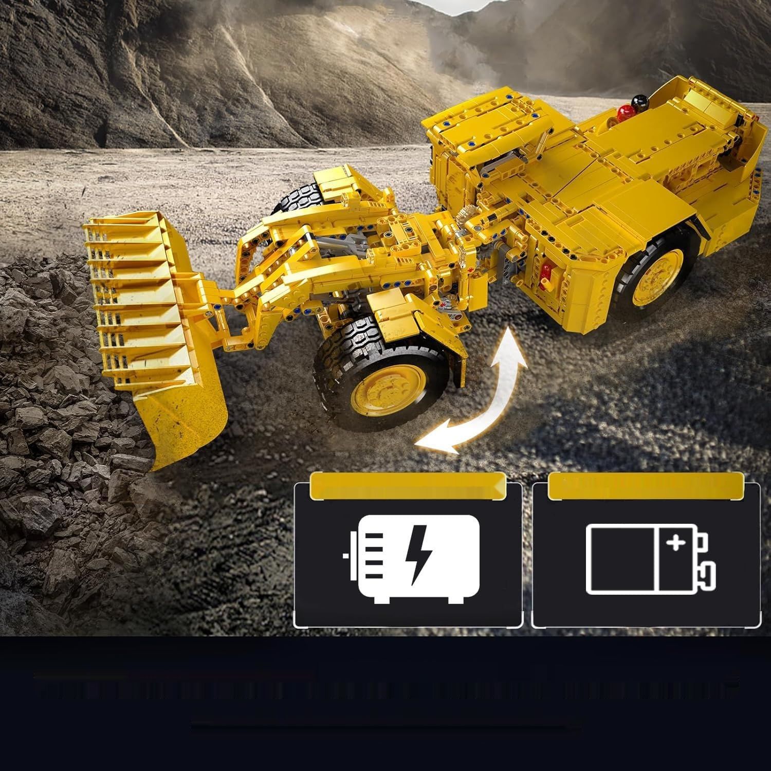 Mould King 17056 Technik RC Bulldozer – Zdalnie sterowana ładowarka, 1396 elementów