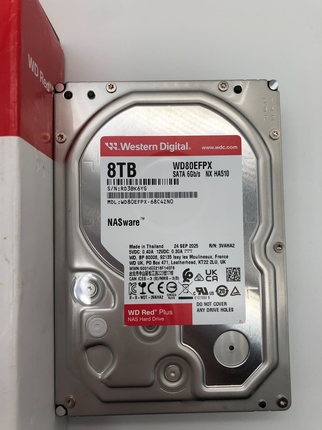WD Red Plus 8TB NAS 3,5" Dysk Twardy SATA 6 Gb/s, 5640 RPM, CMR, 256 MB Cache (WD80EFPX)