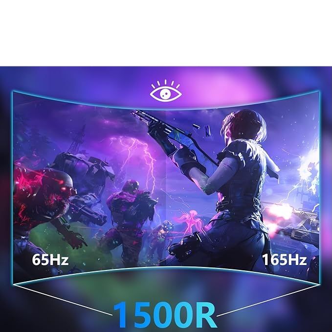 Great voell Q340B45 – 34-calowy zakrzywiony monitor gamingowy UWQHD 165 Hz