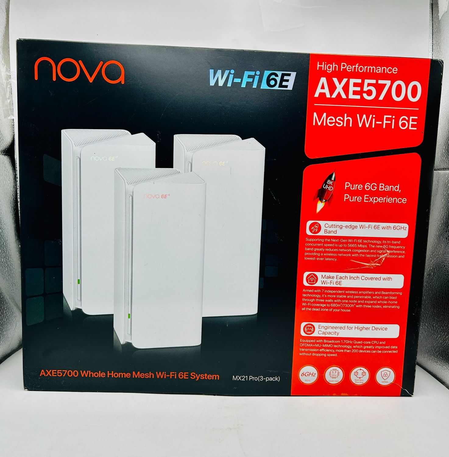 Tenda Nova MX21 Pro system Wi-Fi 6E Mesh AXE5700 3 stacje